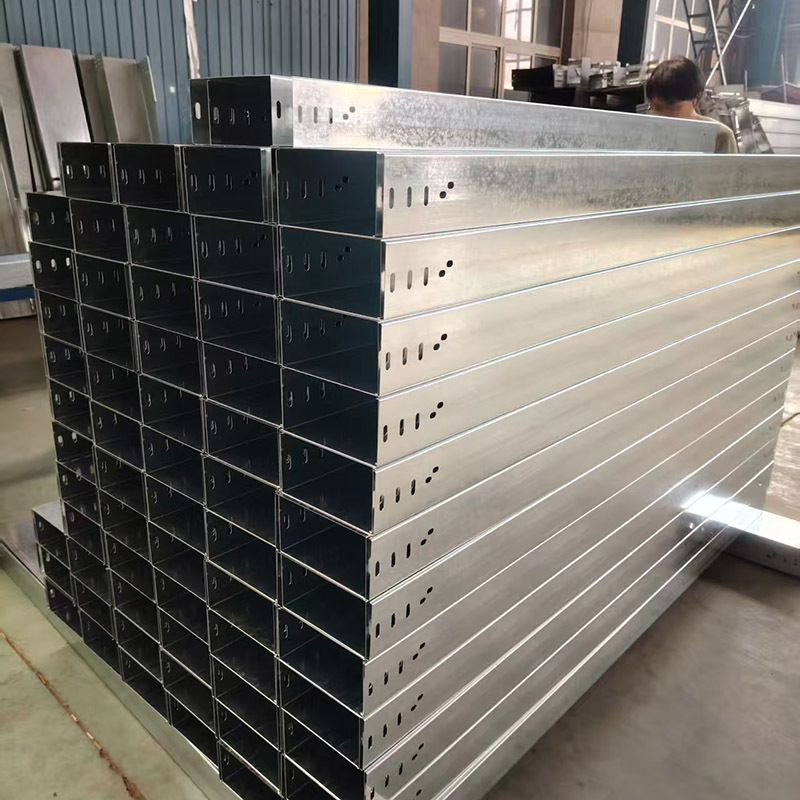 Trough Type Cable Tray Hot Dip Galvanized Outdoor Waterproof Heat Dissipation Custom Sizes Indoor Outdoor