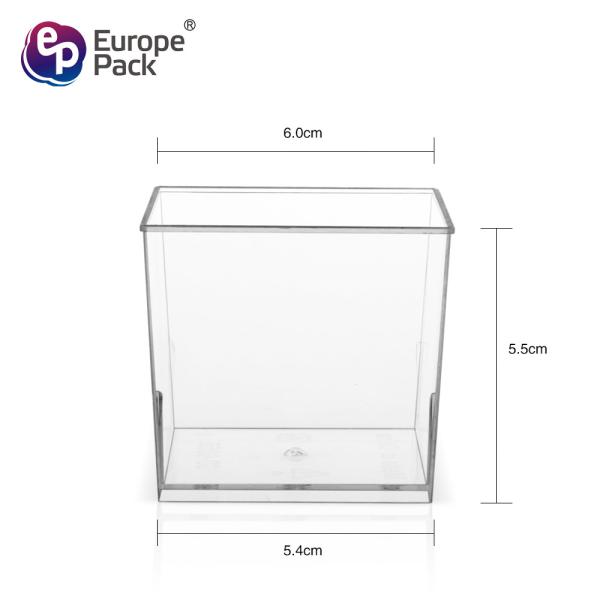 China Manufacturer custom printed square clear mini smoothie yoghurt dessert cups plastic disposable