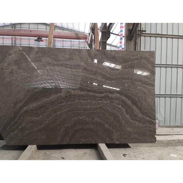 Wooden Grain Grey Wood Vein Brown Marble Gloss Floor Tiles Polished Big Slab