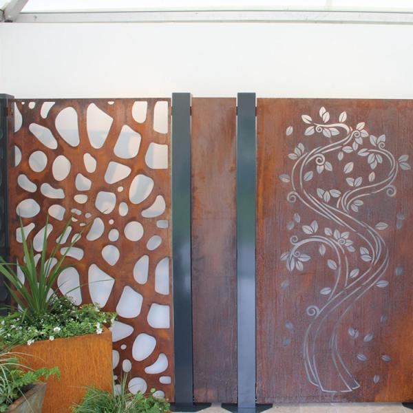 Polished Weathering Steel Gardening Screen Metal Garden Products 3mm Thickness