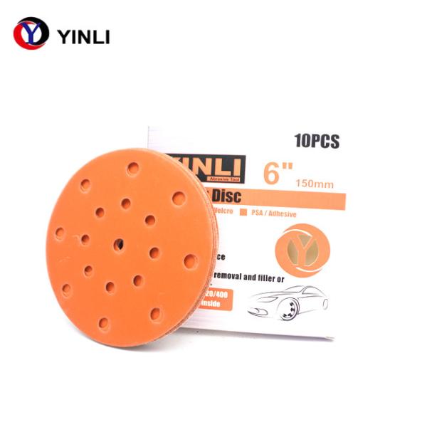 6 Inch 17 Holes PET Film Round Sandpaper Sandpaper Set Hook And Loop Sanding Disc