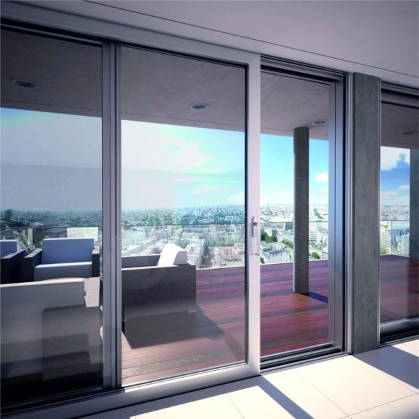 Customized Exterior Aluminium Sliding Patio Doors Harricane Proof Heavy Duty Laminated Safety Glass