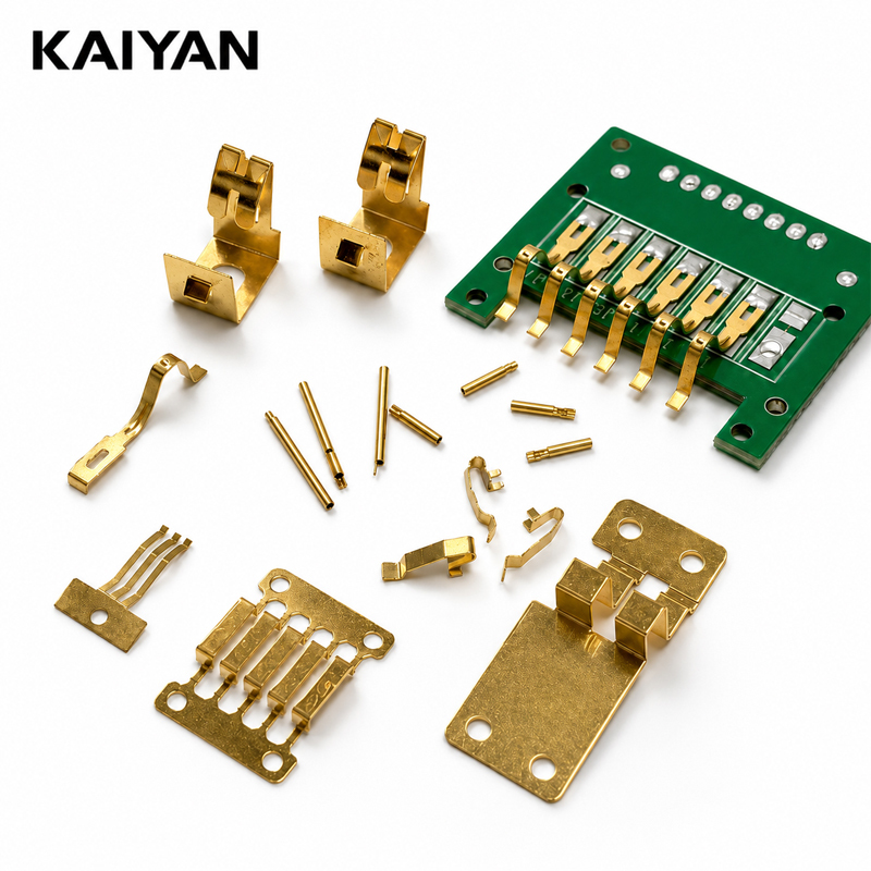 OEM Custom Battery Contacts Precision Metal Stamping Gold Plating Nickel  Plated Copper Battery Terminals
