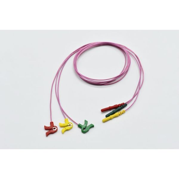 Professional Medical Consumables D Type Newborn Electrode Clip Wire Mini ECG Lead Wires for Newborns