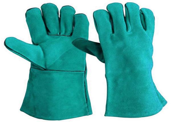 Durable Heat Resistant Welding Gloves , Cow Split Leather Welding Safety Gloves