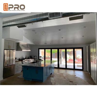Soundproof Commercial Aluminium Bifold Doors Double Glass Easy Installment Vertical bifold door double glazed bifold