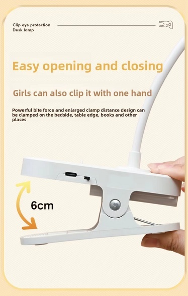 Modern LED Reading Desk Lamp with Three-Color Temperature Adjustment Square Plastic Shade Charging Function