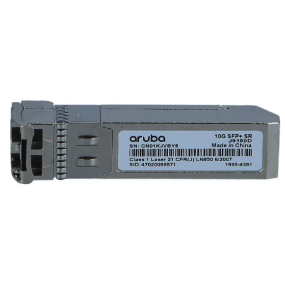 J9150D, Aruba 10G SFP+ LC SR Transceiver, 10G SFP+/LC/300m MMF