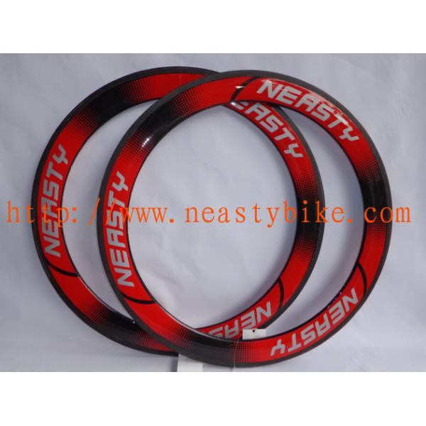 Road carbon rim,Full Carbon rims;60mm Tubular/clincherT700C red Rims