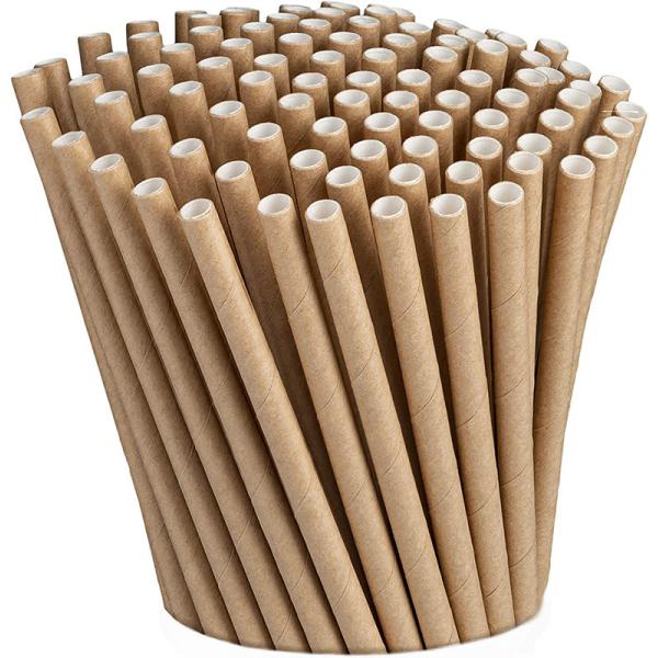 Individual Paper Straw 6mm*197mm Customized Logo Printed White Paper Straws for Decorating