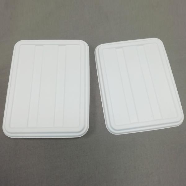4-coms Sugarcane pulp plate with lid  Natural-Pulp Biodegradable Products Microwavable And Safe For Hot And Cold Foods