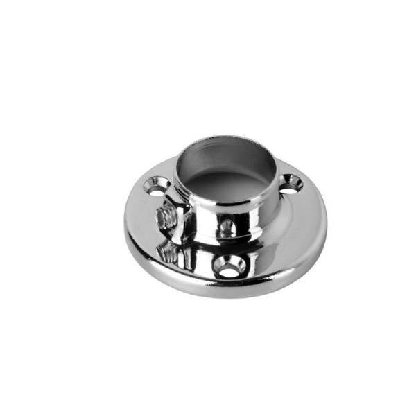 Furniture Wardrobe Pipe Bracket Holder 30mm Chrome Round Closet Rod Support Flanges