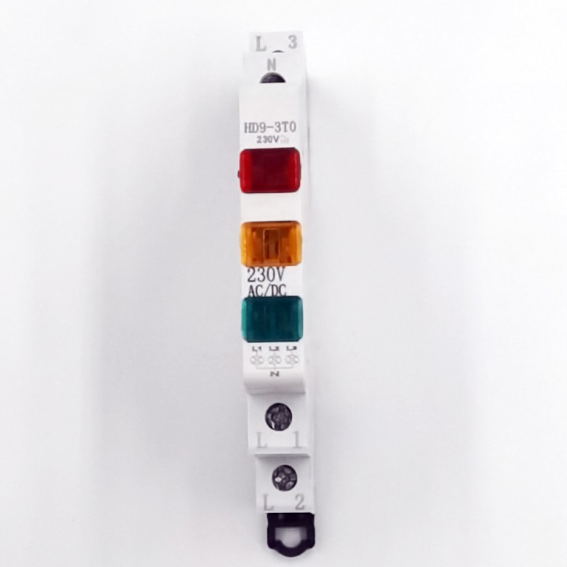 HD9-1T 230V AC/DC LED 9mm Signal Indicator Light Red/Yellow/Green/Blue/Multicolor Power Outage Warning Durable Plastic Metal CE