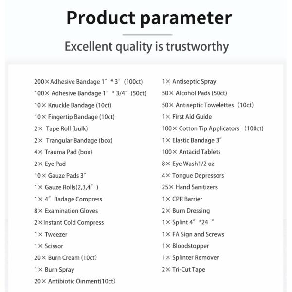 American Market OSHA / ANSI Approved First Aid Box Wall Mounted Metal First Aid Kit