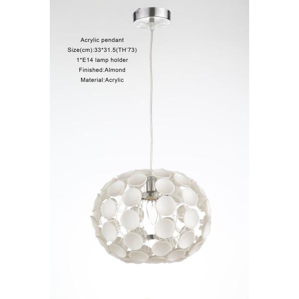 Italy Modern Designed Almond Acrylic Pendant Lamp With E14 Lampholder