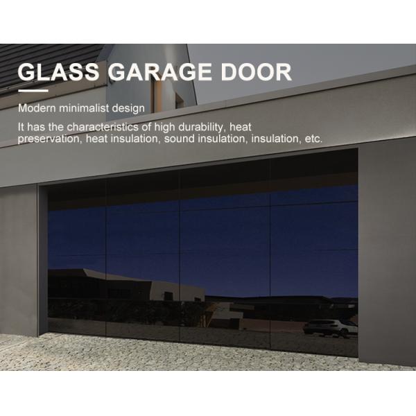 Villa Luxury 16 Ft Foot Clear Frosted Full View Aluminum Automatic Double Modern Insulated Glass Garage Door for Sale
