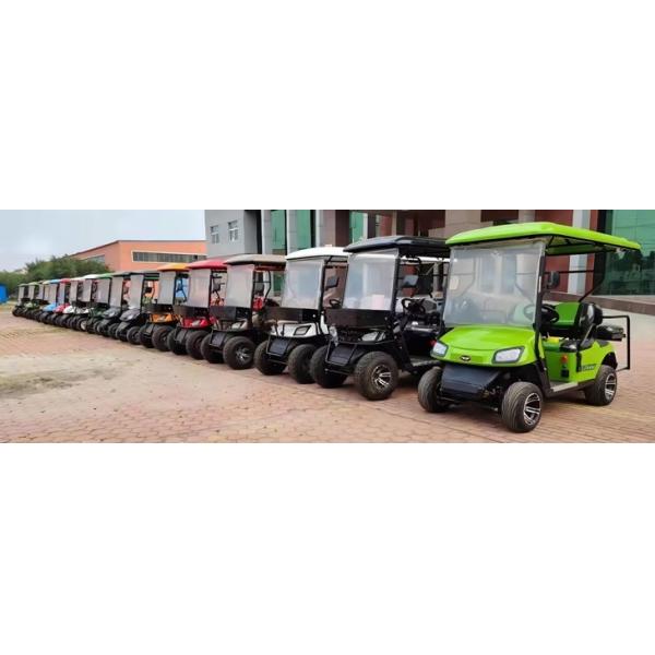 Mini Golf Cart 4 asientos con frenado regenerativo de largo alcance y diseño ligero