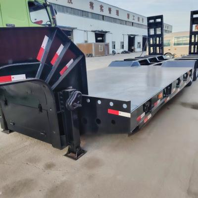 New 3 Axle Lowbed Trailer Transport Bulldozer Lowboy Gooseneck Semi Trailer With Mechanical Suspension