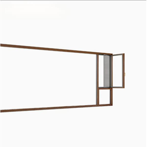 Modern Aluminum Window with Stainless Steel Flynet for Residential and Commercial Buildings Featuring Tempered Glass