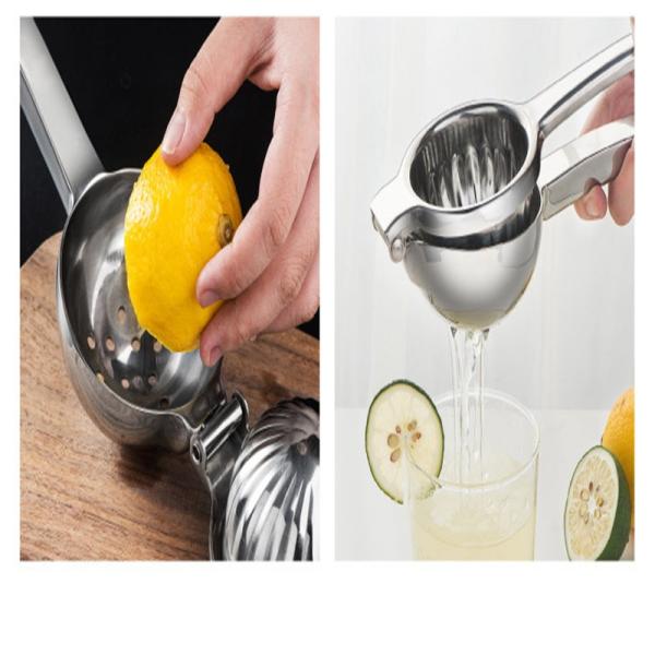 340G Lemon Citrus Press Juicer with Stainless Steel Construction and Soft Silicone Handle