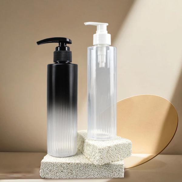 Custom 350ml 400ml 500ml Gradient Color PET Cosmetic Shampoo Conditioner Shower Gel Lotion Pump Plastic Bottle
