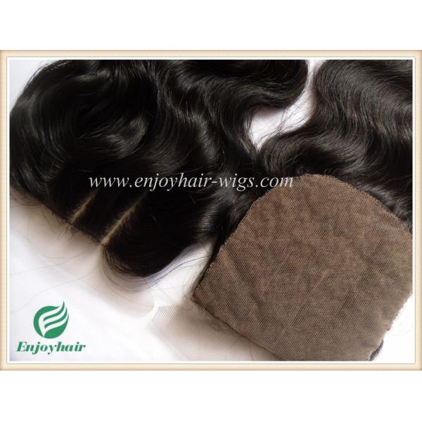 Silk top closure 4''x4'' malaysian virgin hair natural color body wave 10''-24''three part