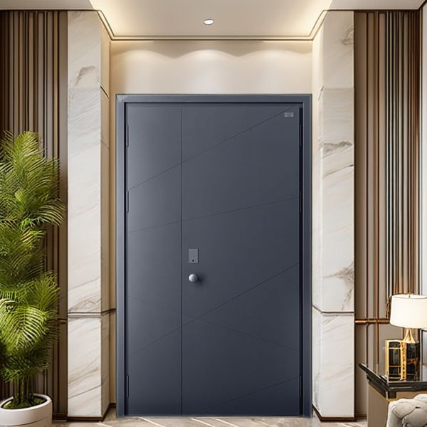 Custom Office Security Door Modern Steel Fancy Design Exterior Metal Door