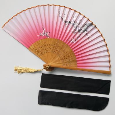 Fãs personalizados de seda de bambu naturais da mão para senhoras