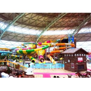 Анти- увядайте коммерчески спиральные водные горки для крытых езд скольжения стеклоткани курорта