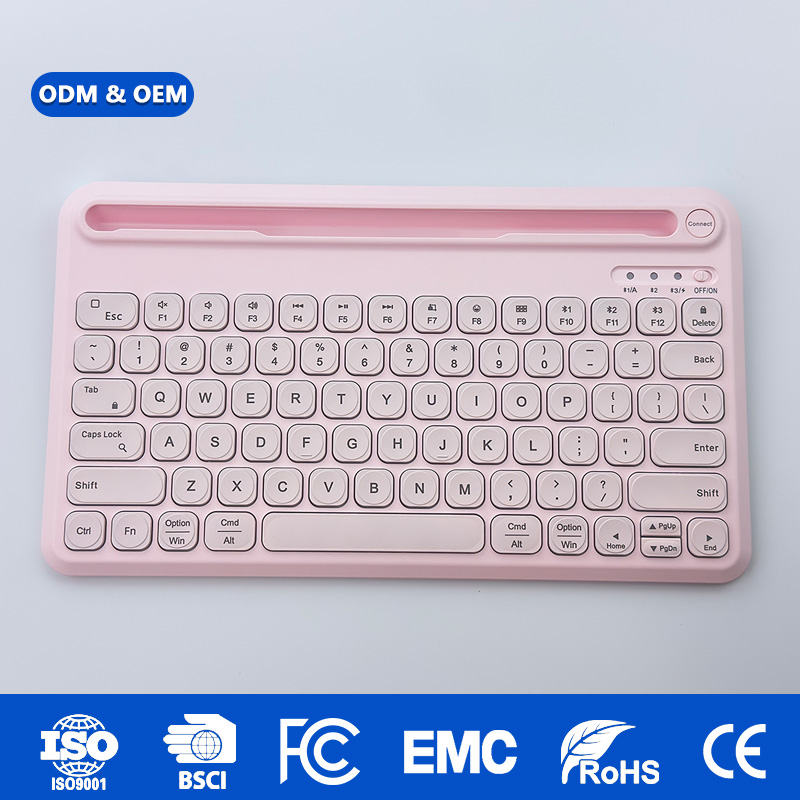 In Stock UK/US Layout Multi-Device BT Wireless Keyboard with Built-in Stand for IPad Tablet & iPhone Compact Design