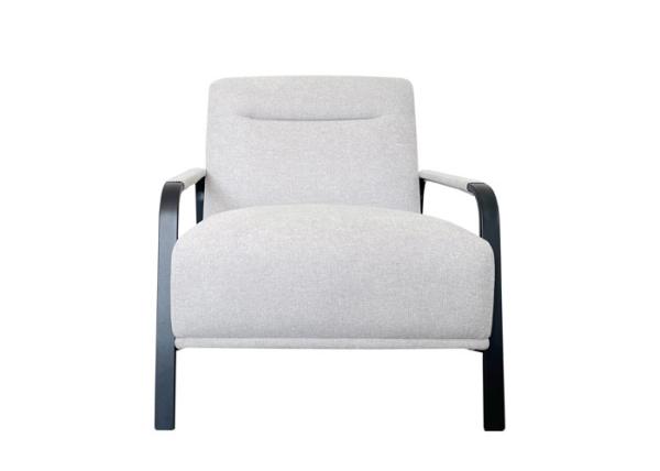 Thick Foam Padded Modern Beige Armchair Metal Frame Beige Occasional Chair