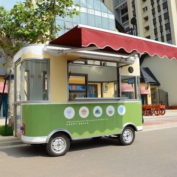 Carved Metal Plate and Stainless Steel Coffee Ice Cream Mobile Food Truck for Campers