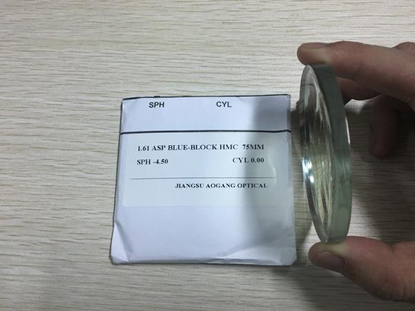 Anti Glare Blue Light Blocking Lenses For Computer Eyewear Glasses 1.61 Index AR Coating