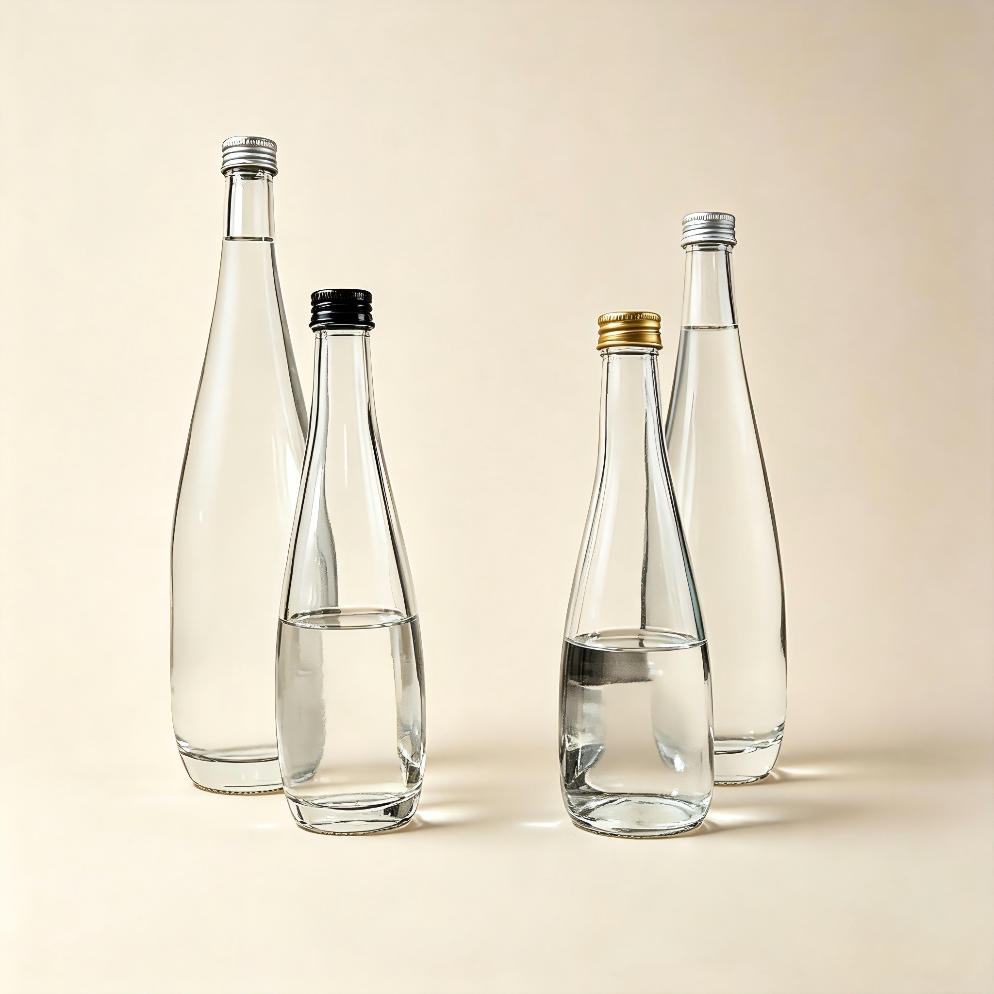 1000ml Flint Clear Glass Beverage Bottles Screw Top 500g CY-795