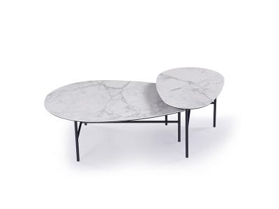 Modern Edge Side Marble Ceramic Coffee Table 430mm Height Scratch Resistant
