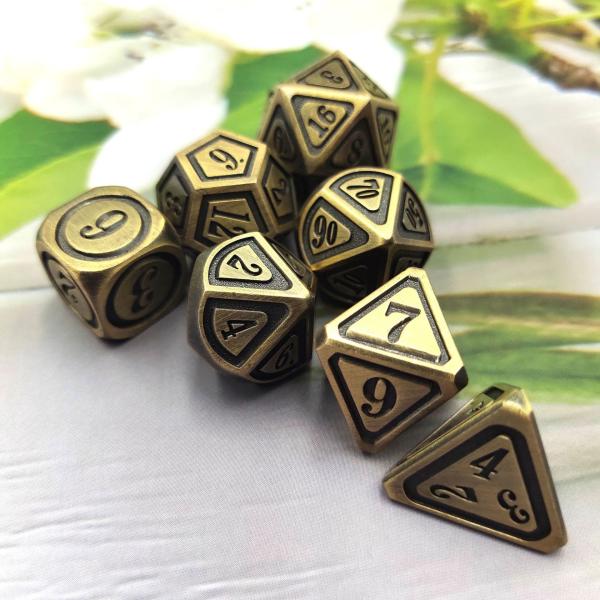 Antique Bronze Metal Dice Set Fifth Person Gaming Color Stray Earth Alloy Dice