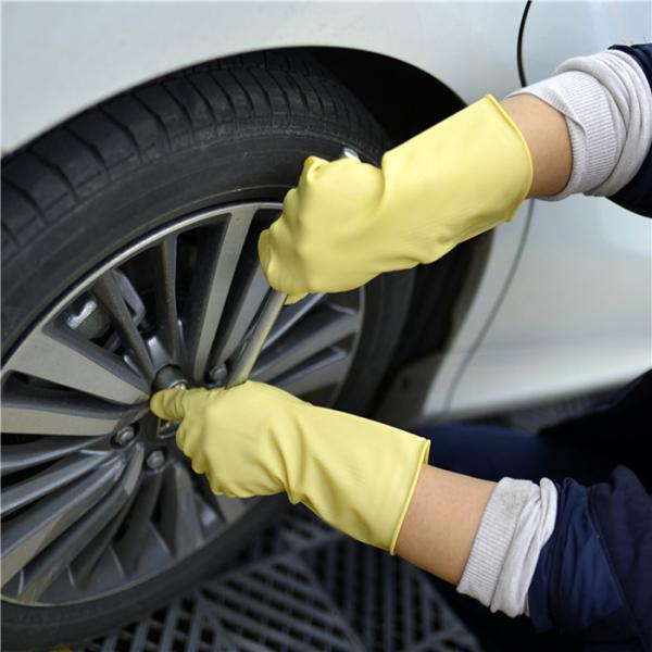 Natural Latex Industrial Rubber Gloves 300mm Length For Cleaning