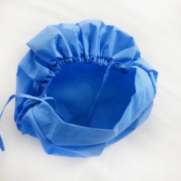 Hubei Haixin Wholesale of SMS Non-woven Head Cover Caps Surgical Streamer Tie Hats Doctor Hats Elastic Band Surgical PP Mov Cap