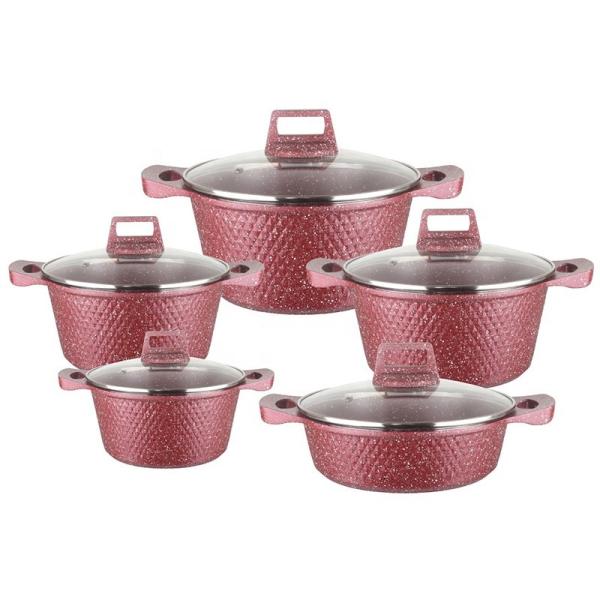 Multifunction 10pcs Black / White Cooking Pot Set Aluminum Non Stick