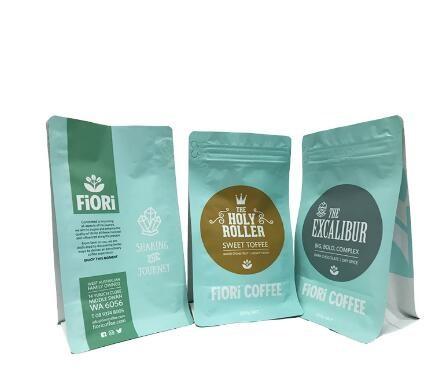 Custom Logos Square Bottom Gusseted Food Grade Plastic Laminated Coffee Bags For Coffee Packaging