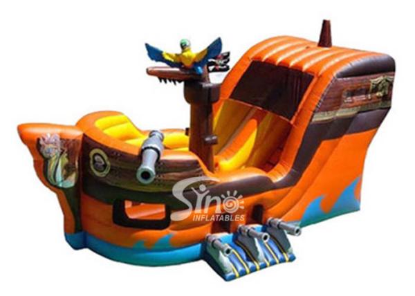 Commercial grade kids pirate ship bounce house with slide inside made of best pvc tarpaulin for sale
