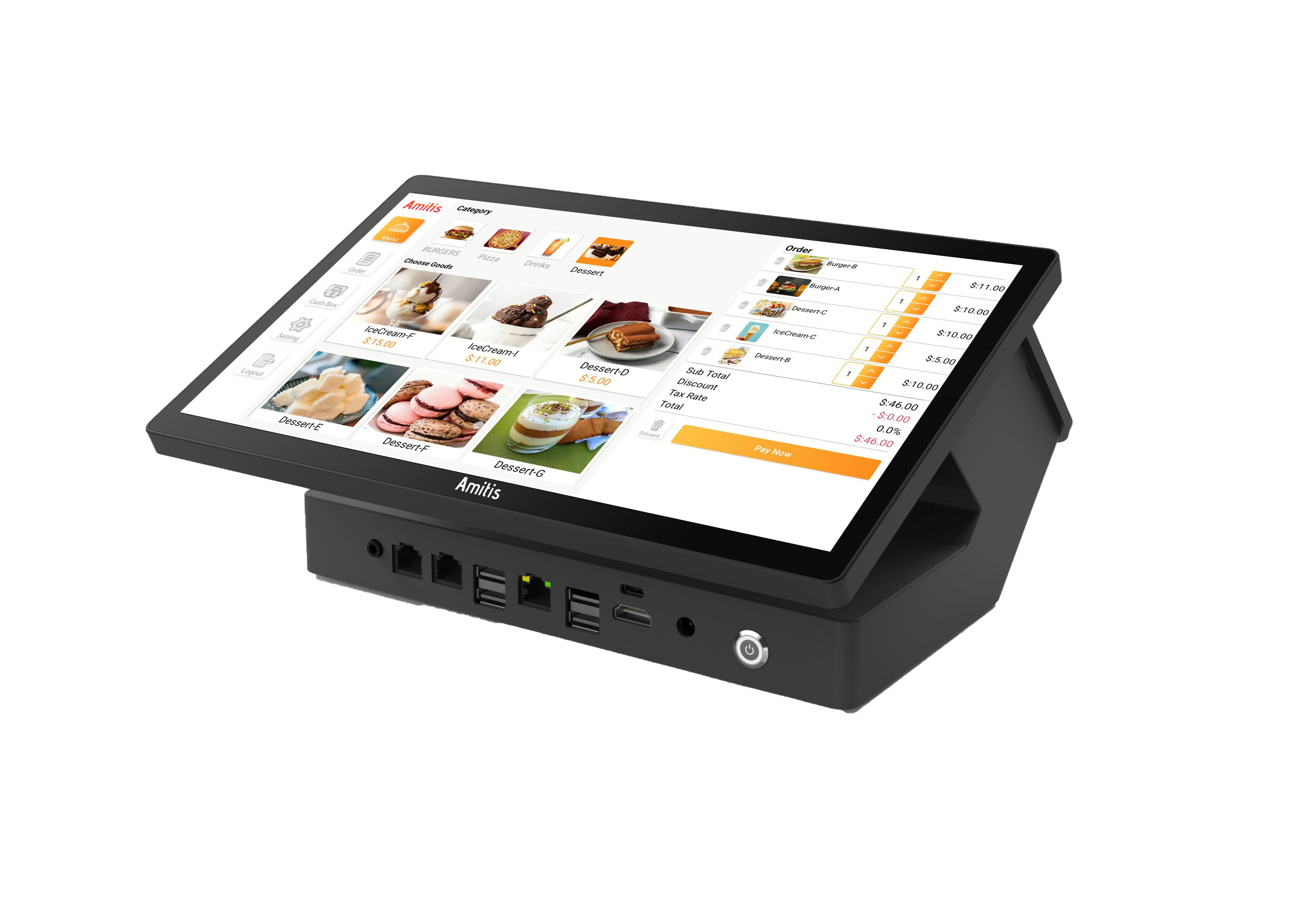 AMP11 Retail 11.6 Dual Screen POS Terminal Intel N95 RK3576 Android Windows 58mm Printer