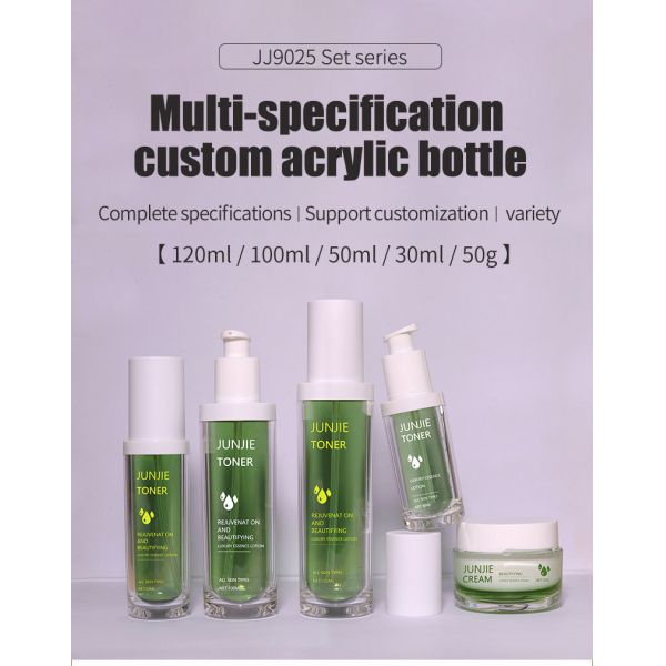 Junjie Cosmetics Packaging Set 30ml-120ml Skin Care Lotion Bottle with Pumb Empty Acrylic Jars for Face Cream 50g