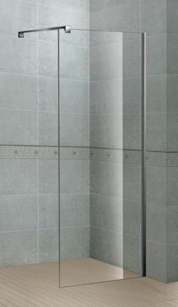 Adjustable Support Bar Shower Enclosure Single Door Standing Chromed Aluminum Profile