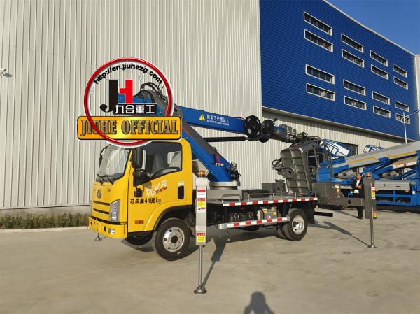 JIUHE 25m Truck Work Platform Lift Truck With Telescopic Boom Truck Mounted Aerial Working Platform With Bucket