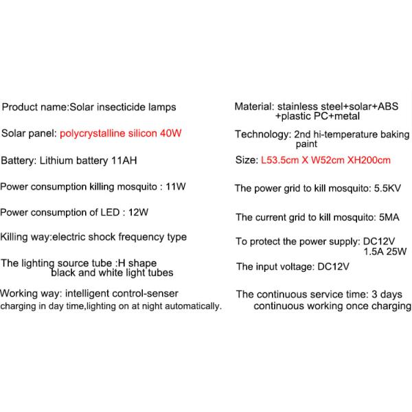 Solar Cylinder Mosquito Killer Lamp Outdoor Courtyard Waterproof Orchard Insect Killer Farm Fly Killer With Pole