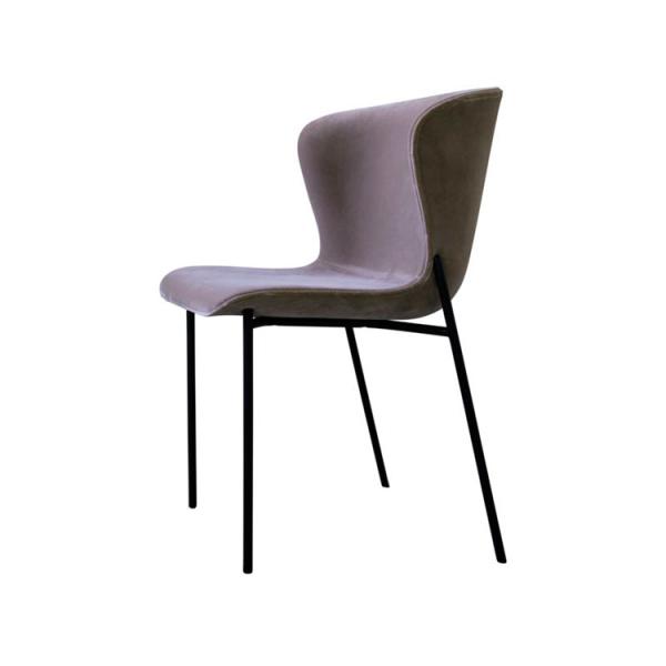 La Pipe Velvet Black Dining Chairs / Steel Metal Frame Dining Room Chairs