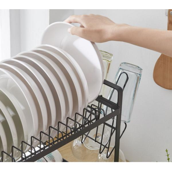 2 Layers Removable L38.5cm Steel Kitchen Basket Rack