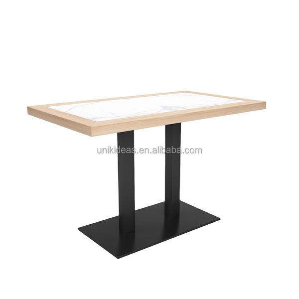 Hot Sale Commercial Cafe Restaurant Furniture Tea House Coffee Shop Wood Booth Seating Table and Chair Set for Hotel Bistro