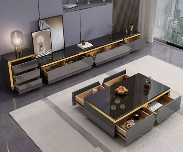 Top de lujo de acero inoxidable del mármol del italiano de la altura del cuadro los 40cm del cuadrado del café del oro